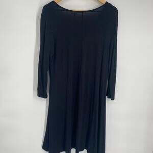 Garnet Hill Dress Women’s Medium Seamed Knit Trapeze Black Staple Wardrobe